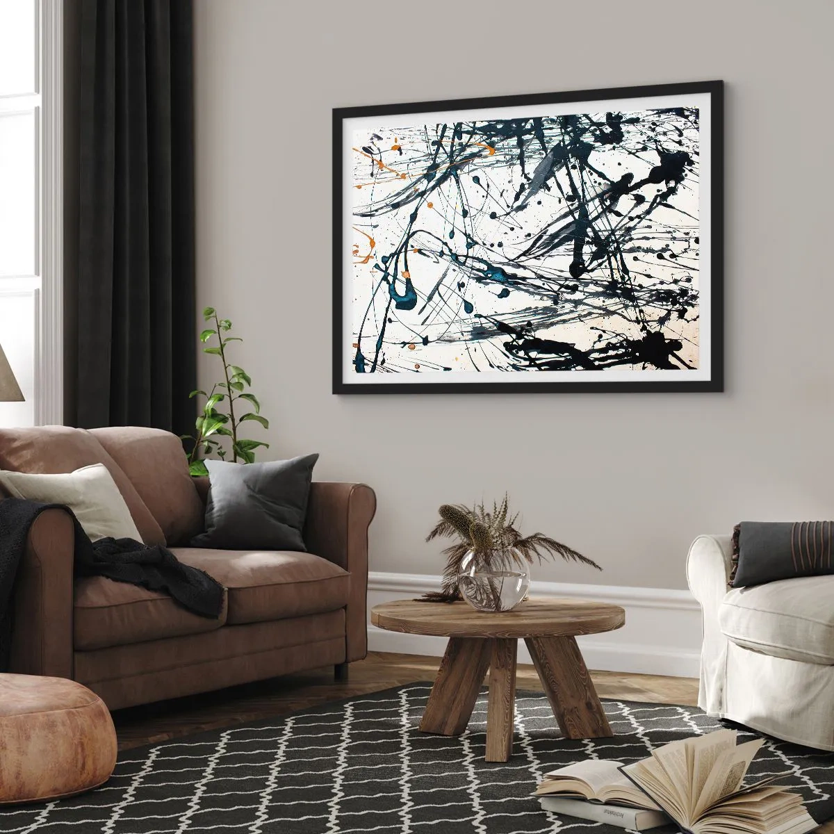 Poszter fehér keretben - Expresszionista absztrakció - 70x50 cm