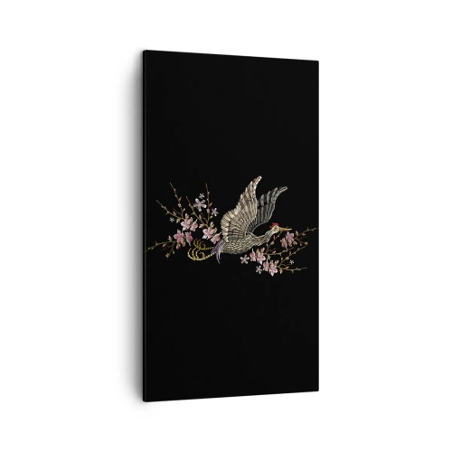 Vászonkép - Egzotikus hímzett madár - 45x80 cm
