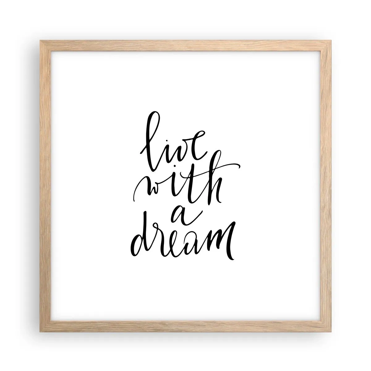 Poszter világos tölgy keretben - Természetesen - 40x40 cm