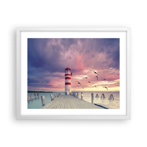 Poszter fekete keretben - Ideje a kikötőbe - 50x40 cm