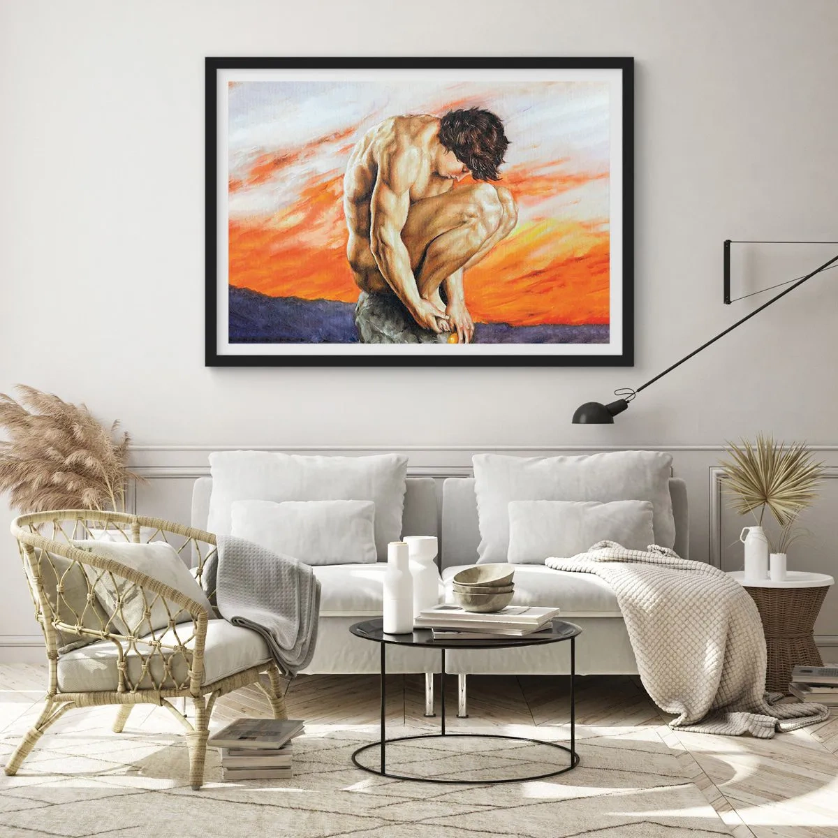 Poszter fehér keretben - Elmerülve önmagában - 91x61 cm