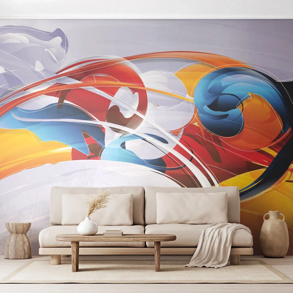 Fotótapéta Premium Canvas - Az elemek tánca - Absztrakció, Darab, Grafika - 400x280 cm