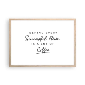 Poszter világos tölgy keretben - A siker titka - 70x50 cm