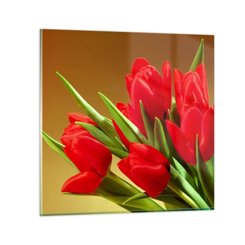Üveg kép - Egy csokor tavaszi öröm - 30x30 cm