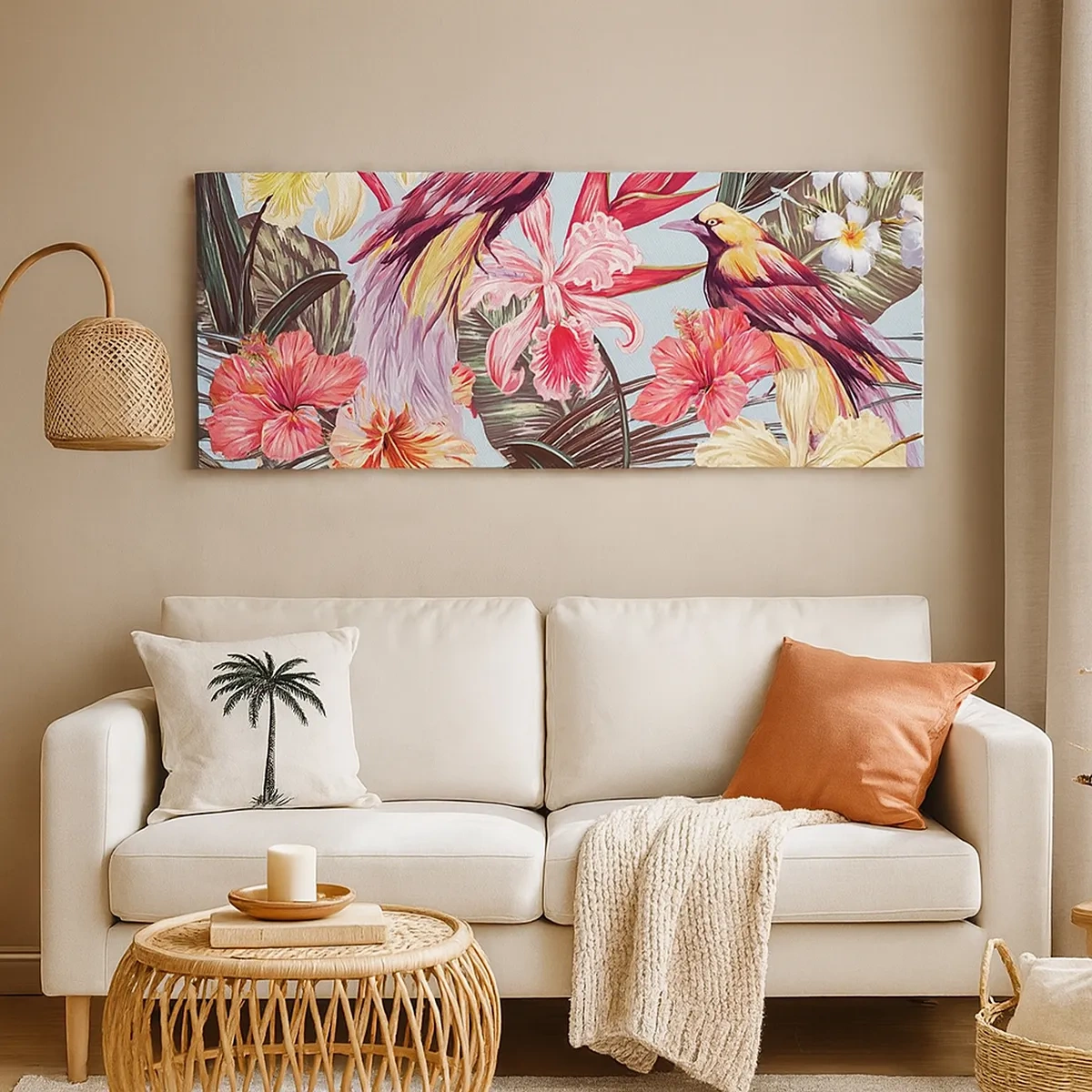 Vászonkép - Szirmok és tollak - 30x30 cm