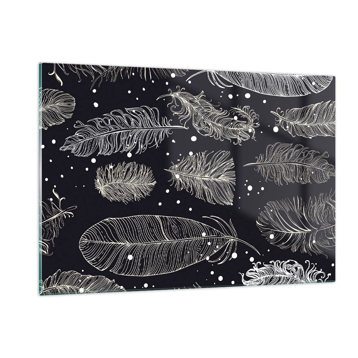 Üveg kép - Tollas csipke - 120x80 cm