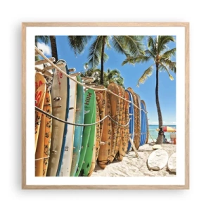 Poszter világos tölgy keretben - Napos mulatság - 60x60 cm