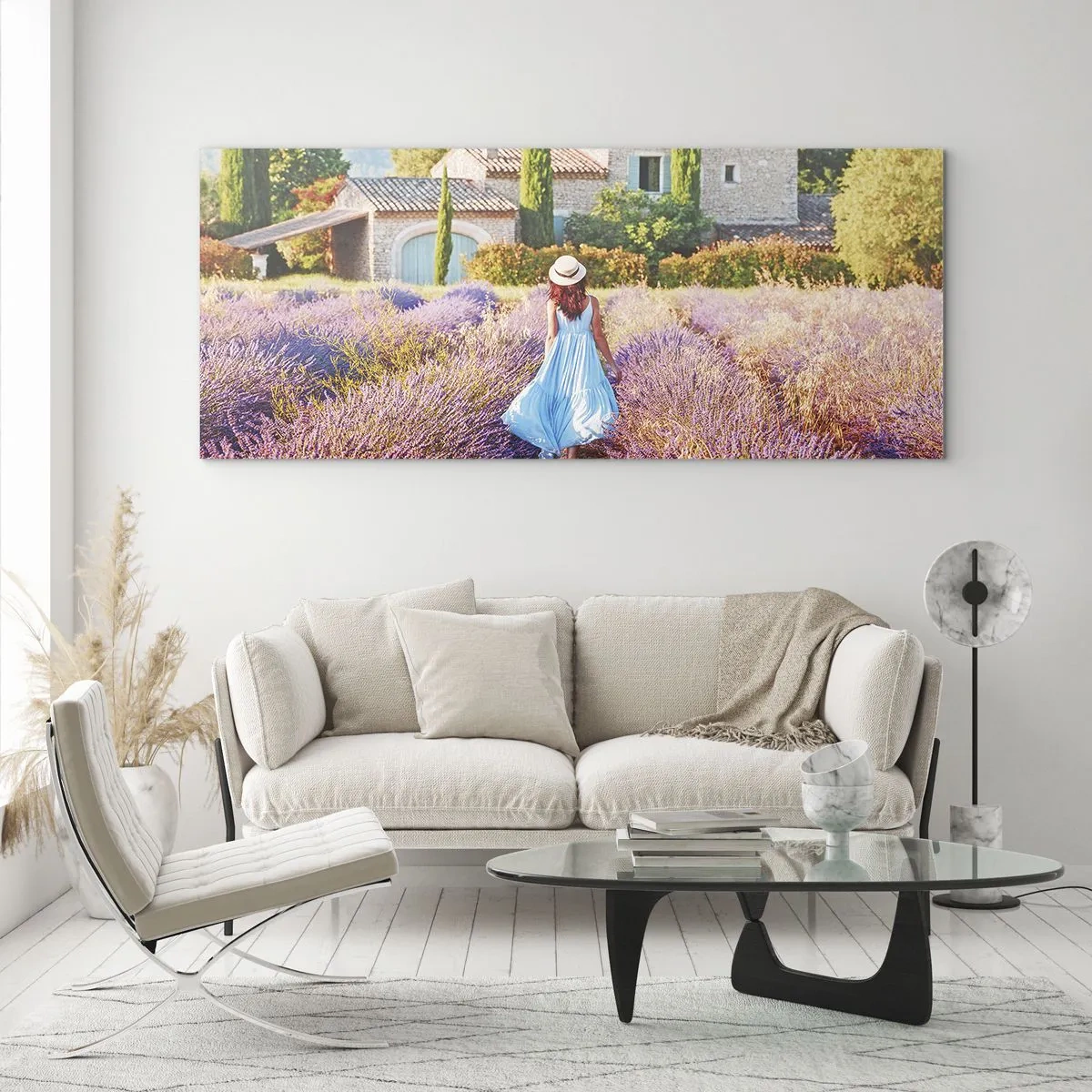 Üveg kép - Levendula lány - 120x50 cm