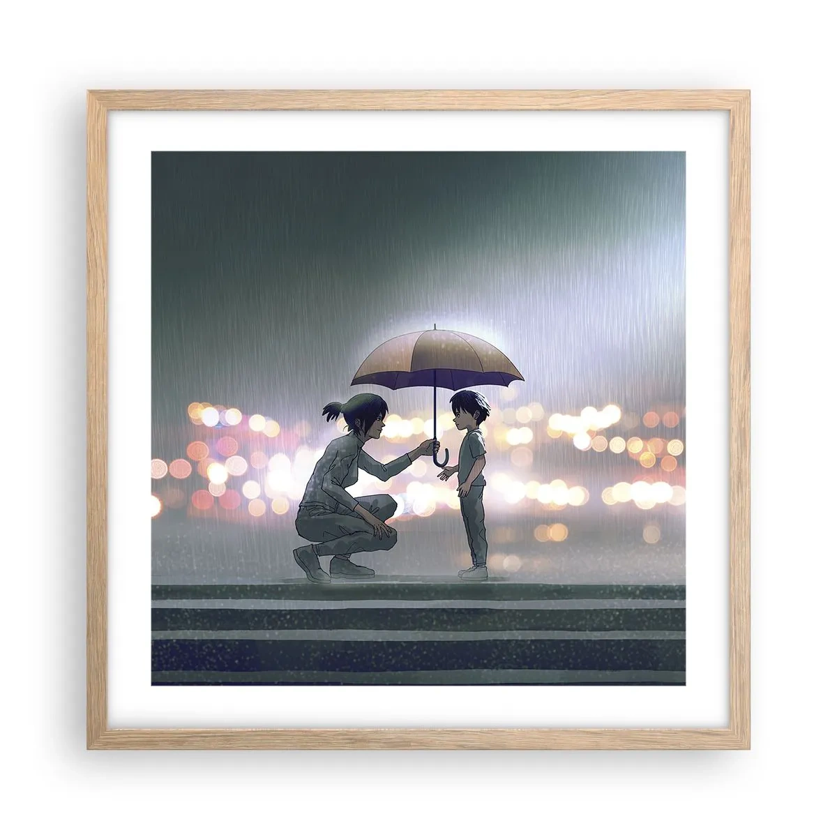 Poszter világos tölgy keretben - És most minden rendben - 50x50 cm