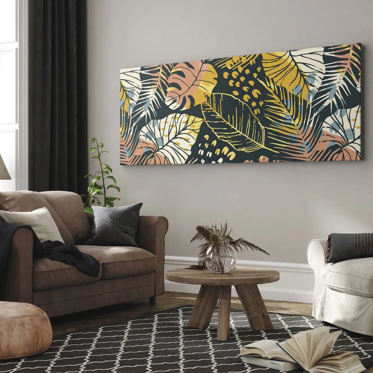 Vászonkép - Leveles fantázia - 100x40 cm