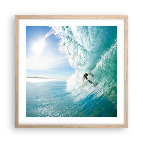 Poszter világos tölgy keretben - Mindig a hullámon - 50x50 cm