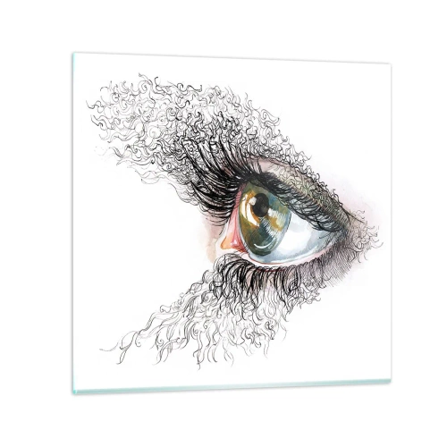 Üveg kép - Nézz egyenesen a lélekbe - 70x70 cm