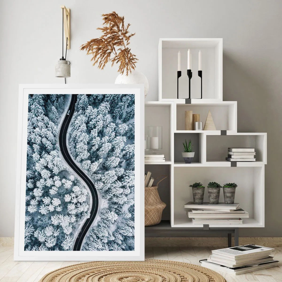 Poszter fekete keretben - A téli erdőn - 70x100 cm