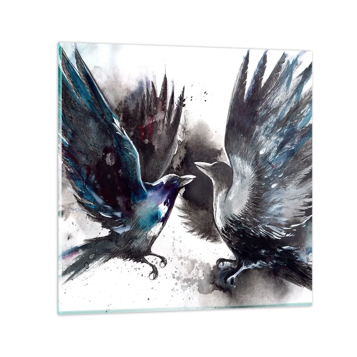 Üveg kép - Varjú a varjúnak… - 50x50 cm