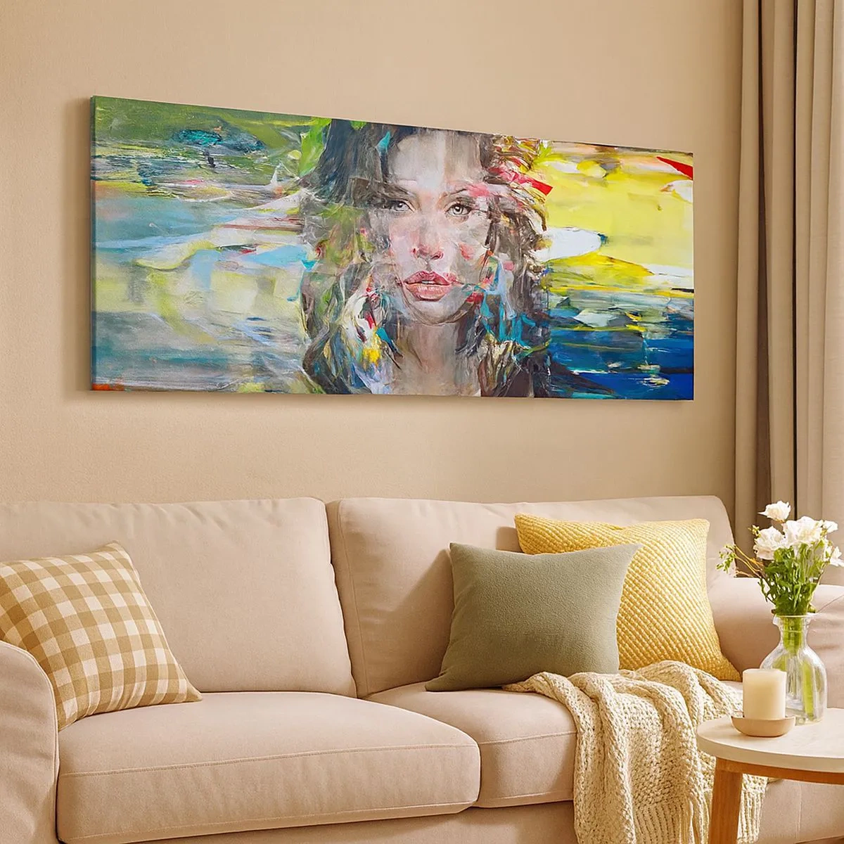 Vászonkép - A levegő függöny mögött - 100x40 cm