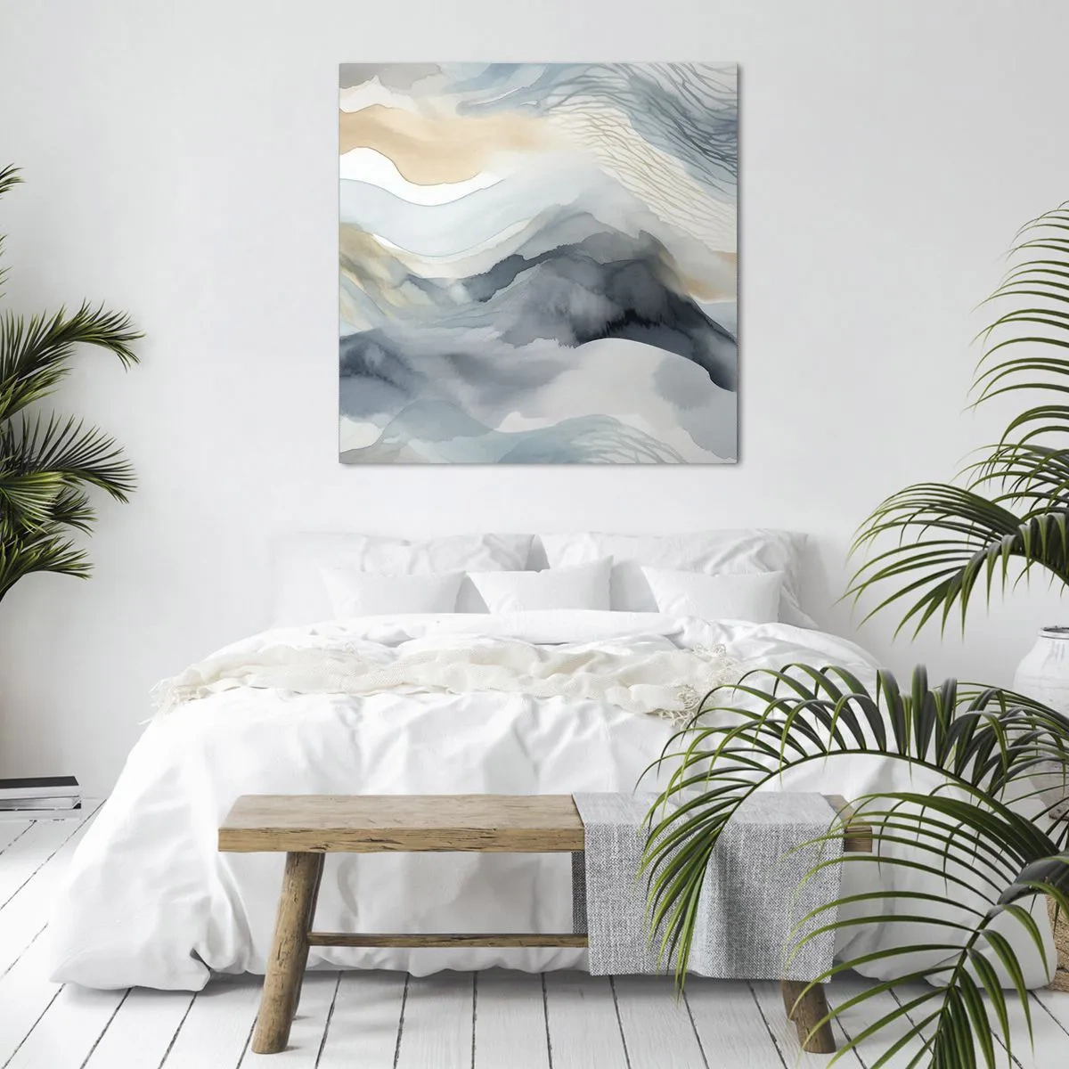 Vászonkép - Hó és köd absztrakció - 60x60 cm