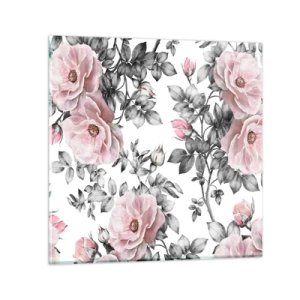Üveg kép - Elveszni a rózsák virágaiban - 70x70 cm