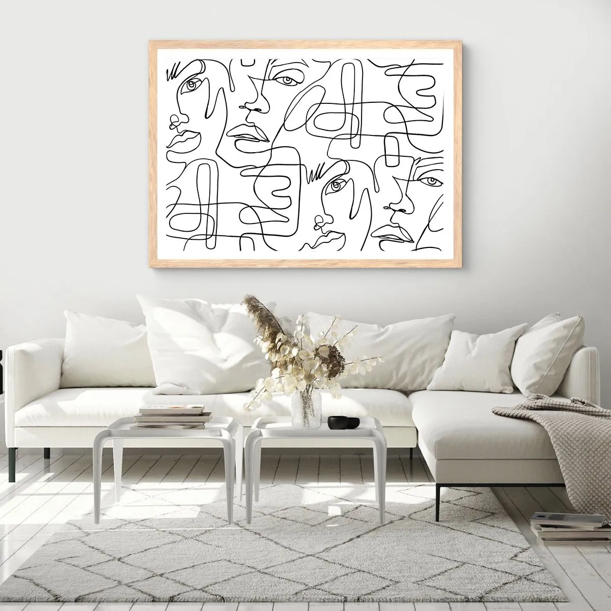 Poszter világos tölgy keretben - Összegabalyodott érzelmekben - 100x70 cm