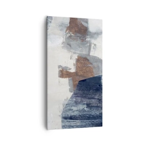 Vászonkép - Kékes barna formák - 55x100 cm