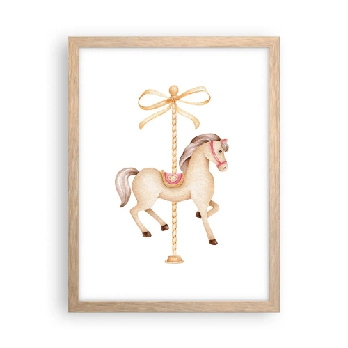 Poszter világos tölgy keretben - Kecses vágtával - 30x40 cm