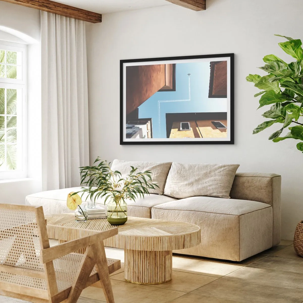 Poszter fehér keretben - A városi labirintus felett - 50x40 cm