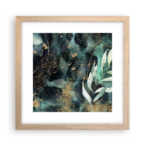 Poszter világos tölgy keretben - Elvarázsolt kert - 30x30 cm