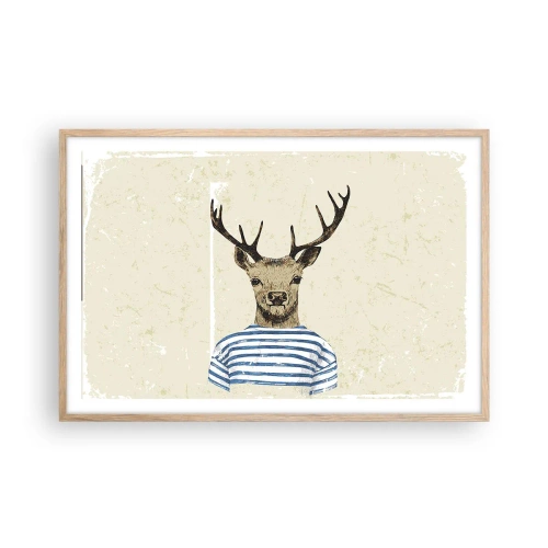 Poszter világos tölgy keretben - Mert szeretem a csíkos pólókat! - 91x61 cm