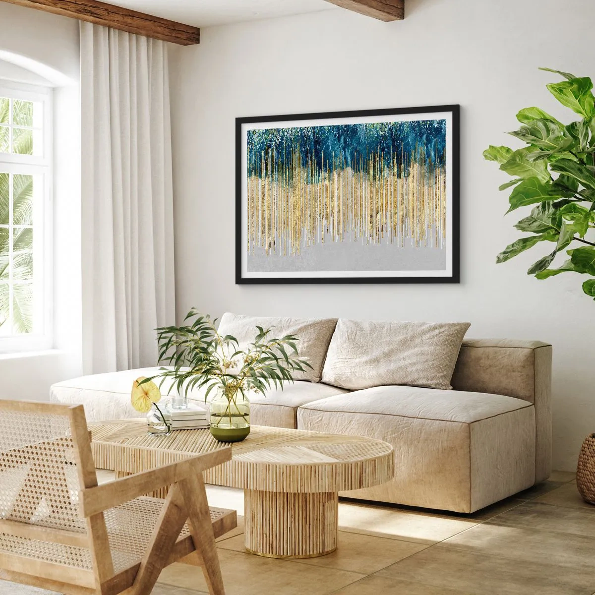 Poszter fehér keretben - Aranyozott határ - 70x50 cm