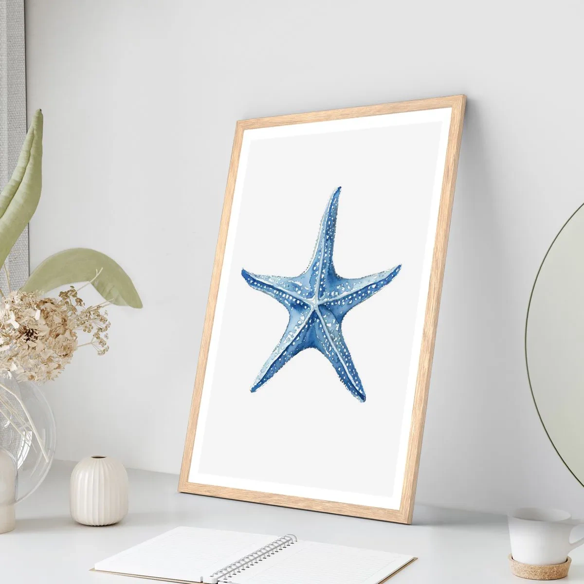 Poszter világos tölgy keretben - A tenger csillaga - 40x50 cm