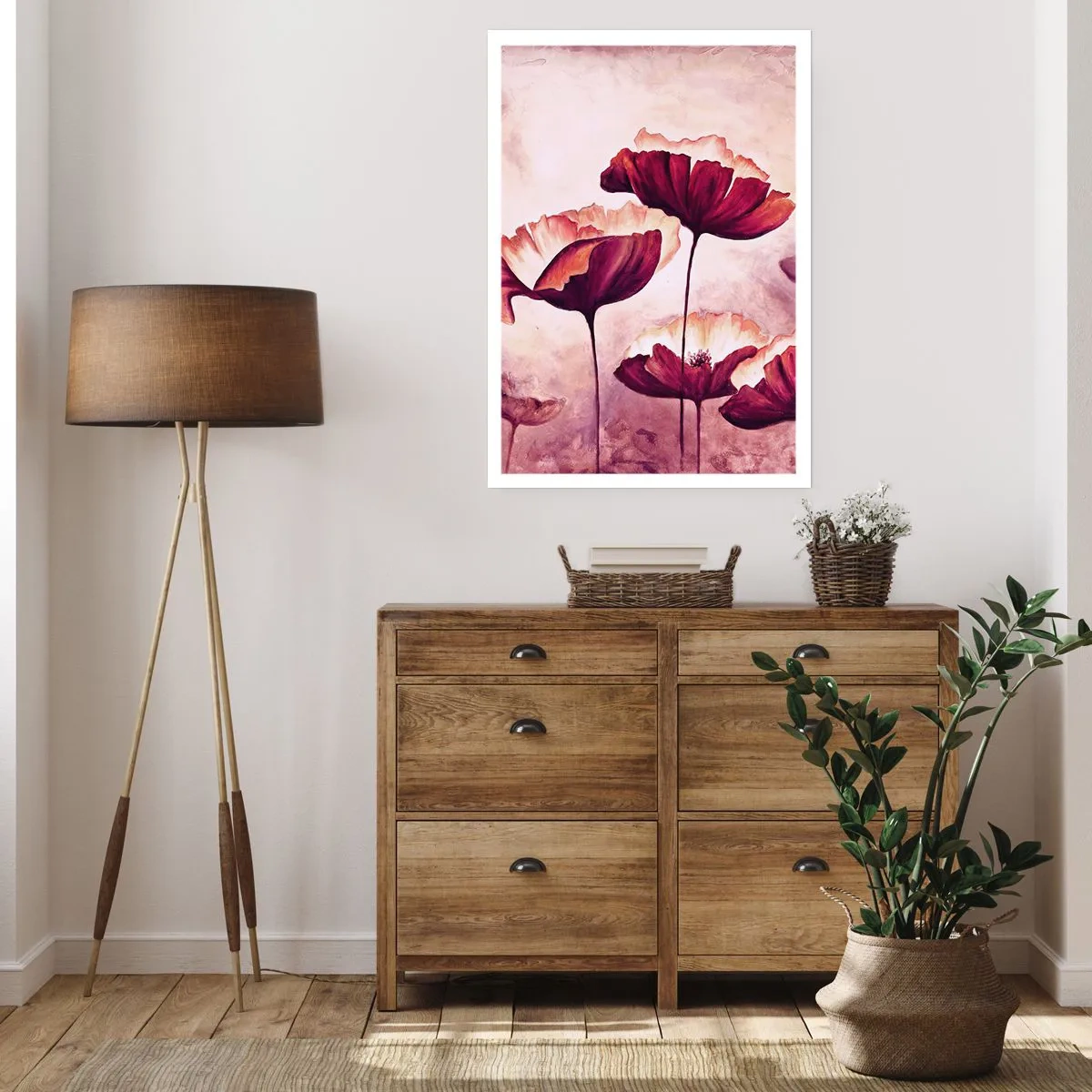 Poszter - Piros és fehér szirom - 40x50 cm