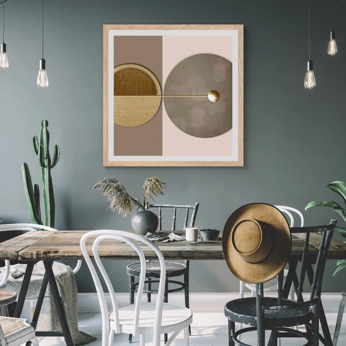 Poszter világos tölgy keretben - Tökéletes egyensúly - 40x40 cm