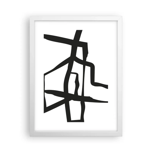 Poszter fekete keretben - Fekete-fehér konstrukció - 30x40 cm