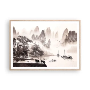 Poszter világos tölgy keretben - Kelet egzotikus hétköznapjai - 100x70 cm