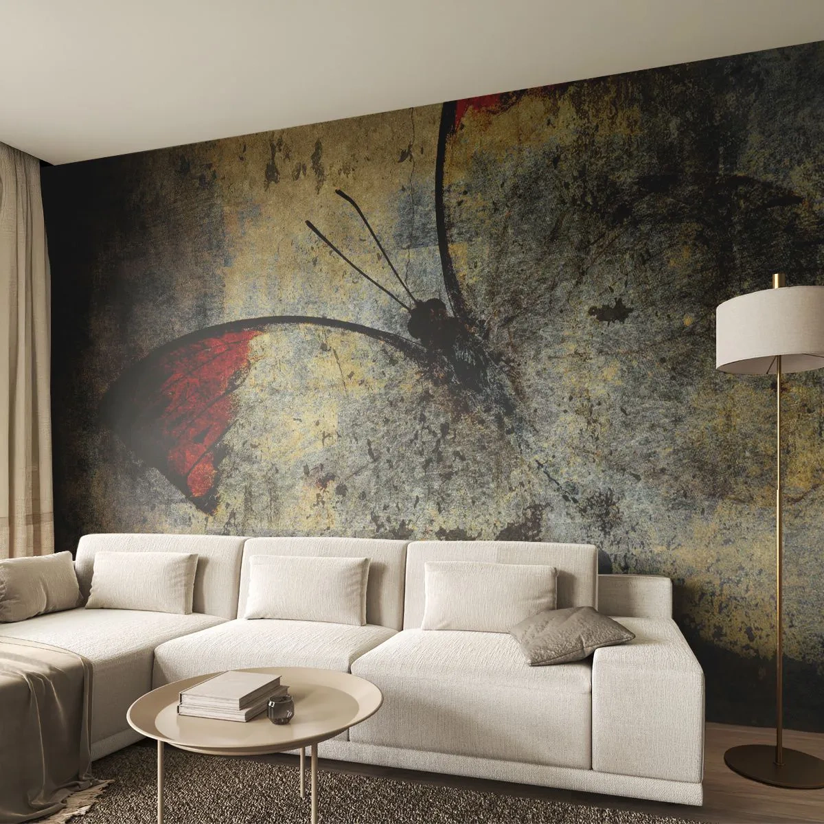 Fotótapéta Premium Sand - Vigyázz, mielőtt eltűnök - Absztrakció, Pillangó, Darab - 350x256 cm