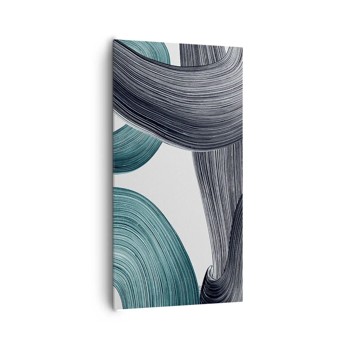 Vászonkép - Smaragdzöld és fekete nyomok - 65x120 cm