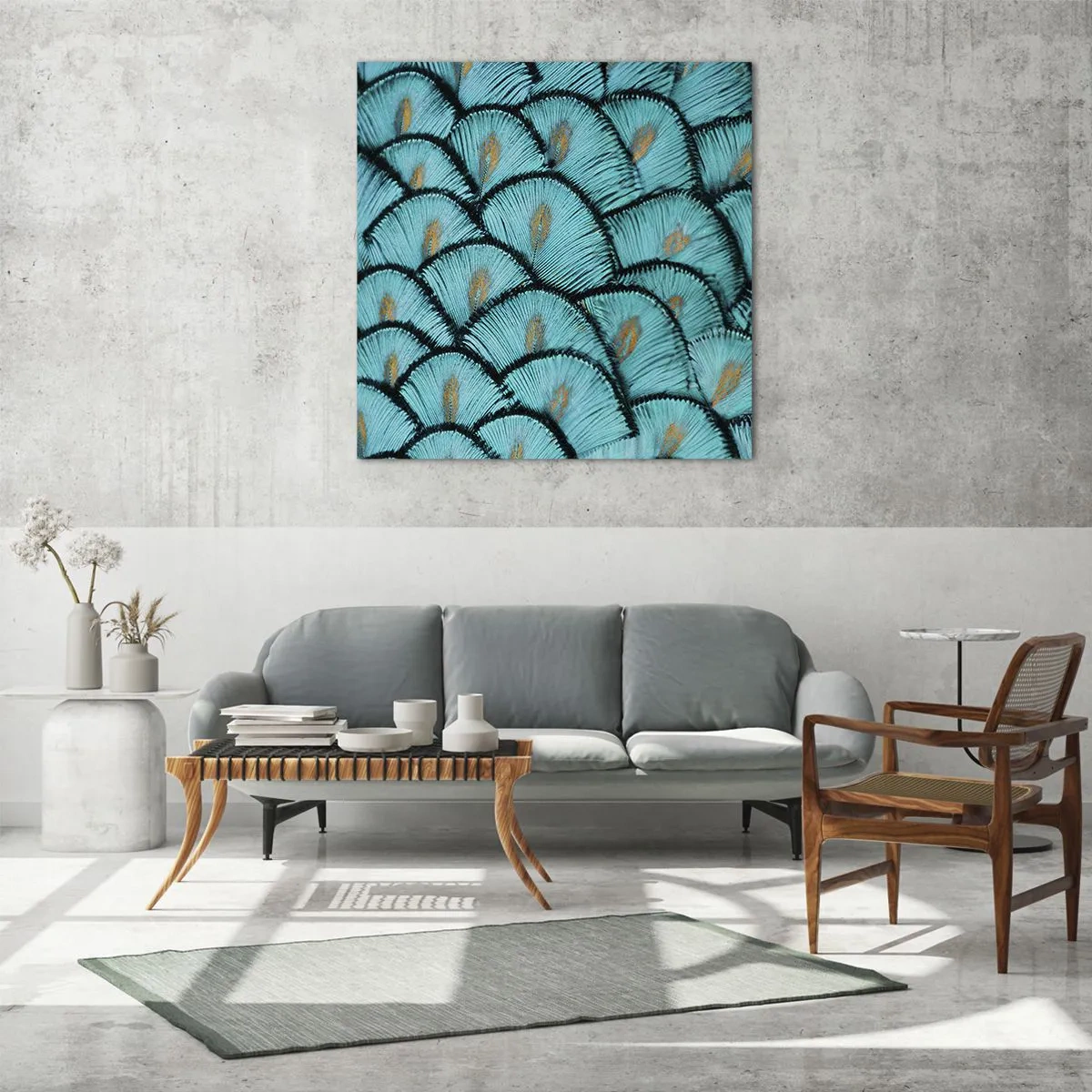 Üveg kép - A tollak nagy gálája - 60x60 cm