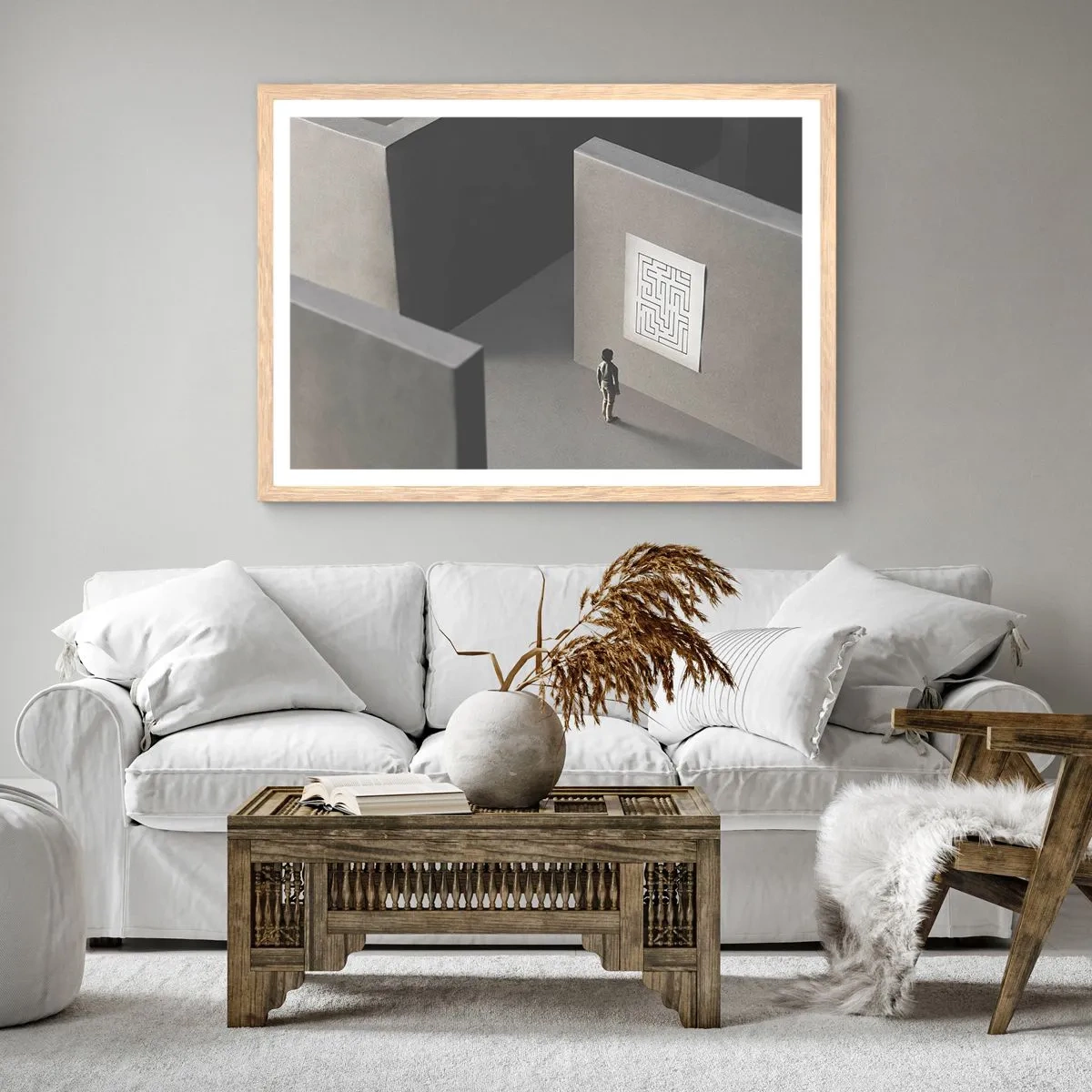 Poszter világos tölgy keretben - De én hol vagyok? - 70x50 cm