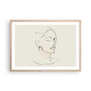 Poszter világos tölgy keretben - Bizonyos vonallal - 70x50 cm