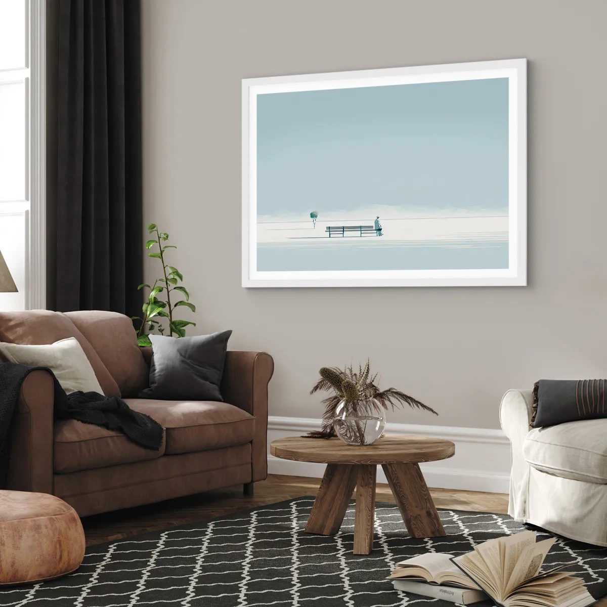 Poszter fekete keretben - Igen, én várok. - 100x70 cm