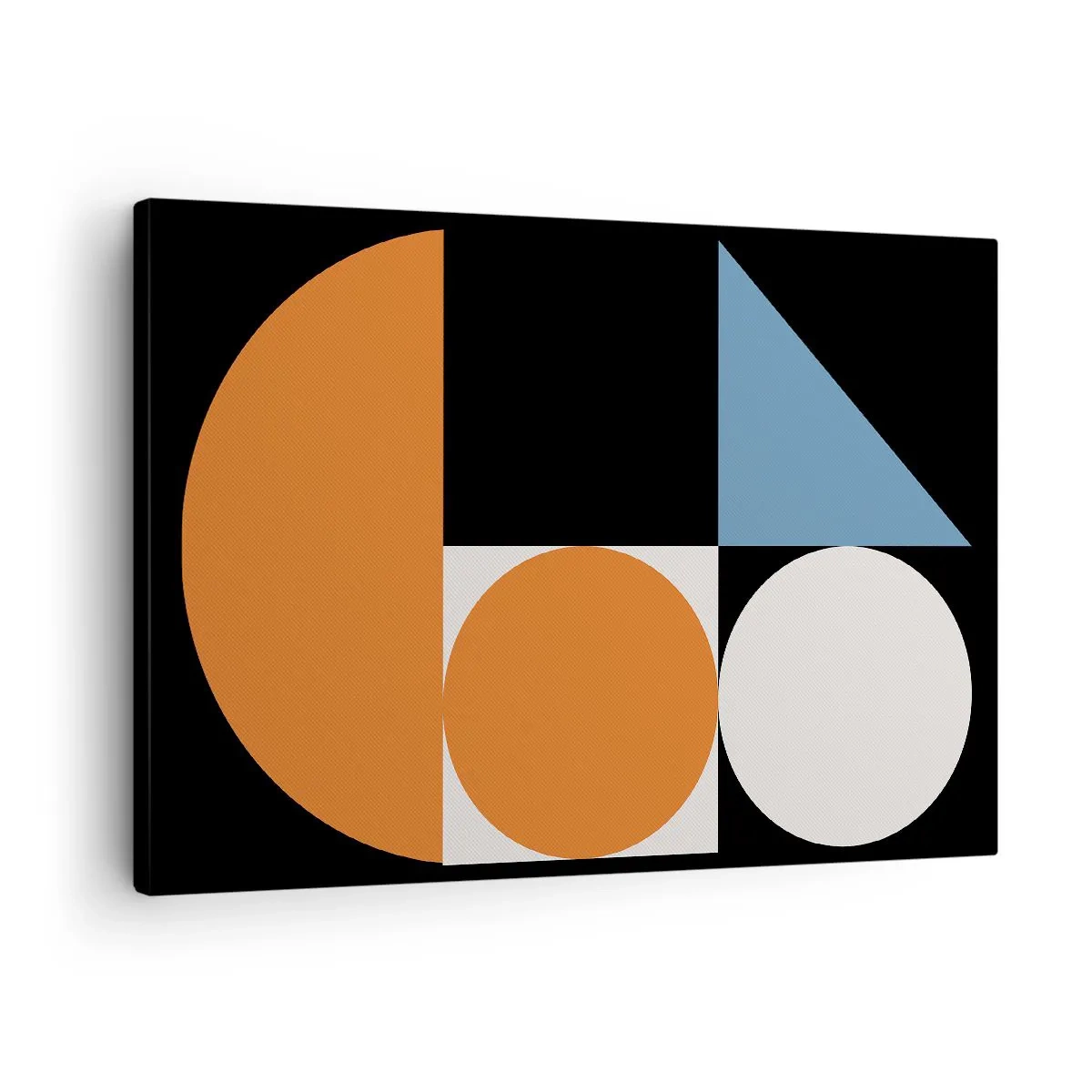 Vászonkép - Geometrikus minta színes formákkal fekete alapon - 70x50cm - Képletes rendszer - Modern fali dekoráció nappalihoz és hálószobához ARTTOR
