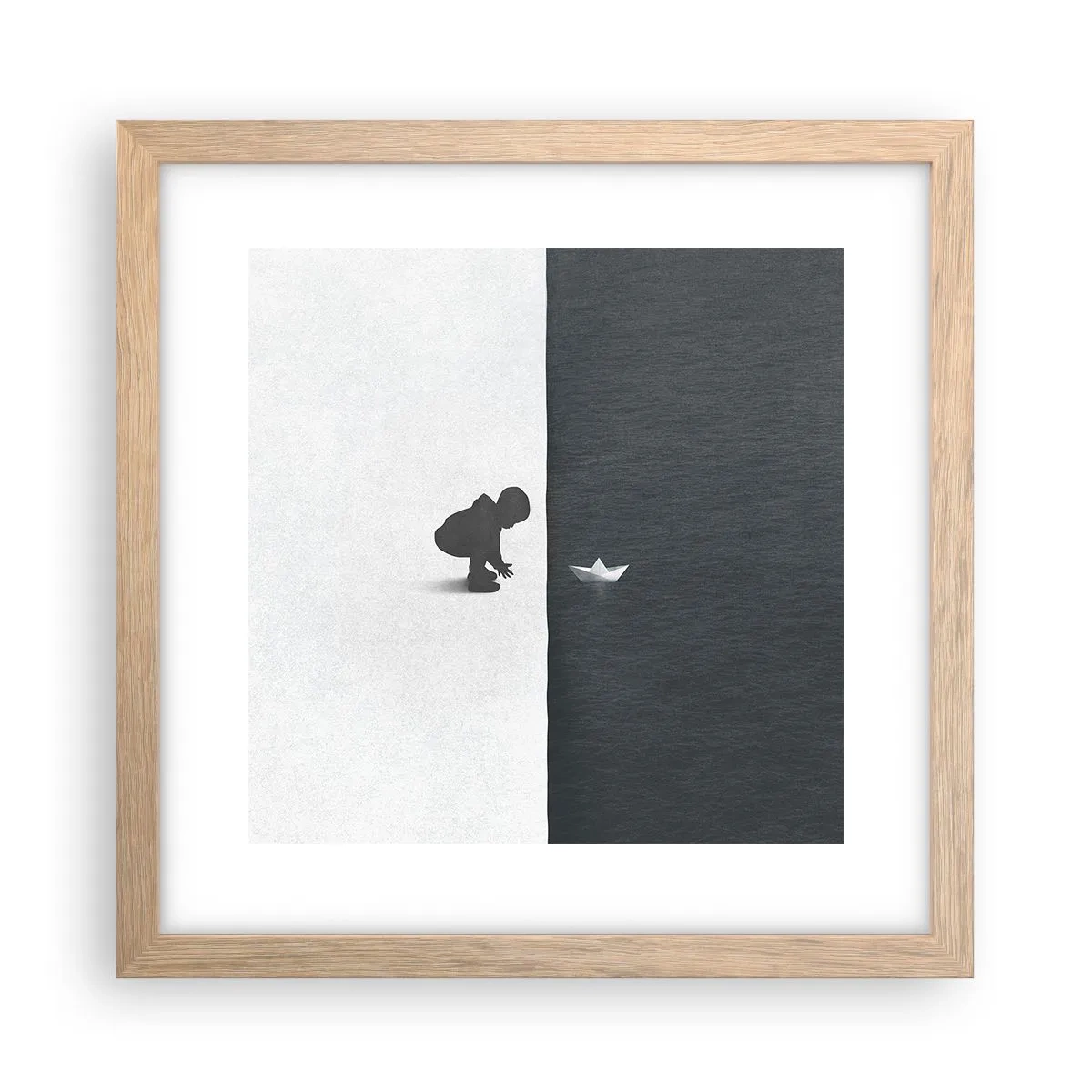 Poszter világos tölgy keretben - Nagy utazás - 30x30 cm