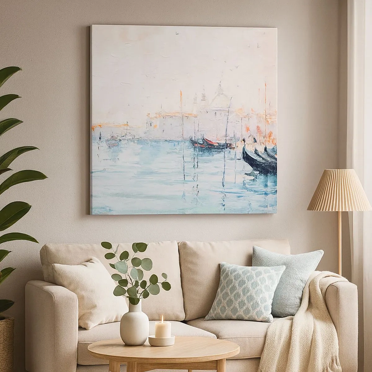 Vászonkép - A víz mögött, a köd mögött - 30x30 cm