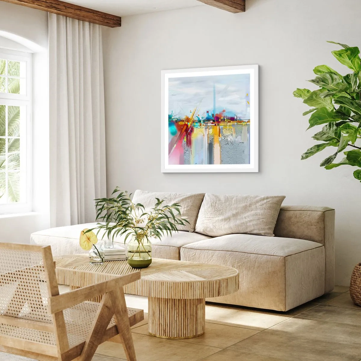 Poszter fekete keretben - Az öröm hídja az élet folyóján - 40x40 cm