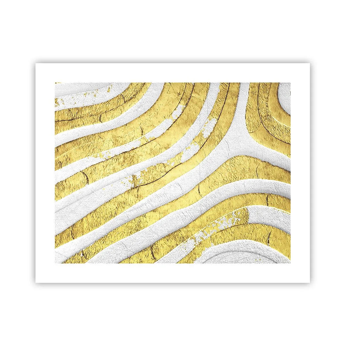 Poszter - Kompozíció fehér és arany színben - 50x40 cm