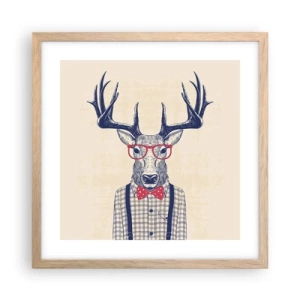 Poszter világos tölgy keretben - Mókás extravagancia - 40x40 cm