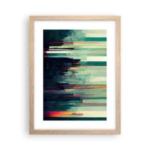 Poszter világos tölgy keretben - Futurisztikus város - 30x40 cm