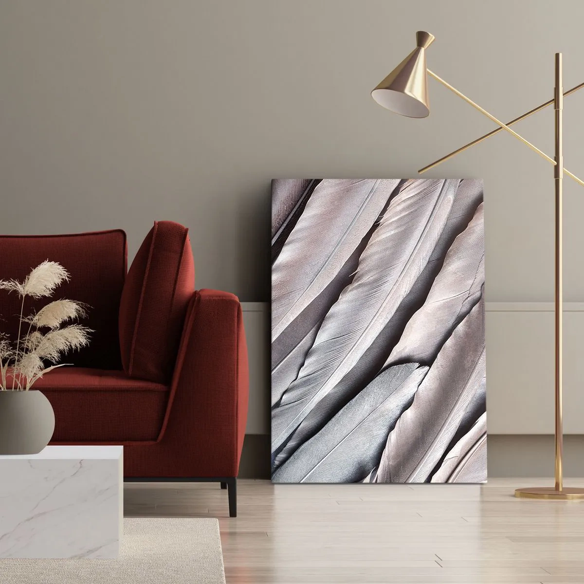 Vászonkép - Rózsaszín ezüstben - 45x80 cm