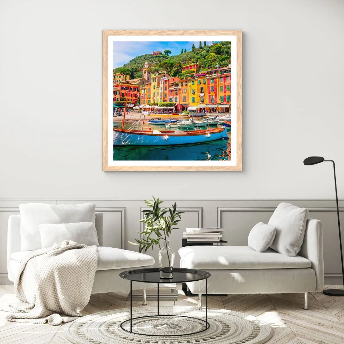 Poszter világos tölgy keretben - Olasz délelőtt - 30x30 cm