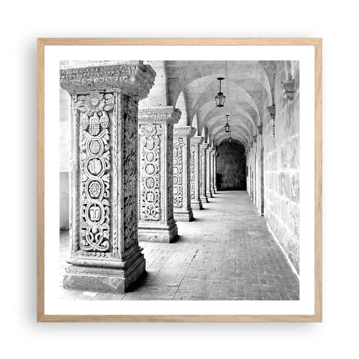 Poszter világos tölgy keretben - És hová megy...? - 60x60 cm