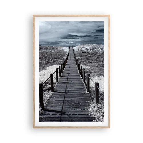 Poszter világos tölgy keretben - Közvetlenül a tengerparton - 61x91 cm